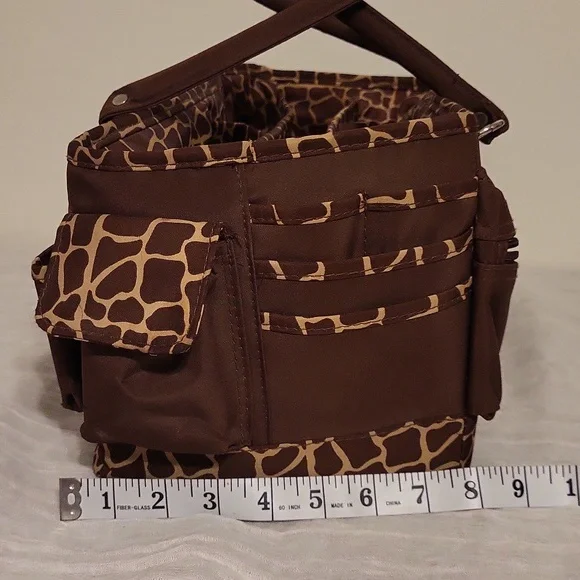 Brown Giraffe Print Craft Organizing Bag - Picture 4 of 13